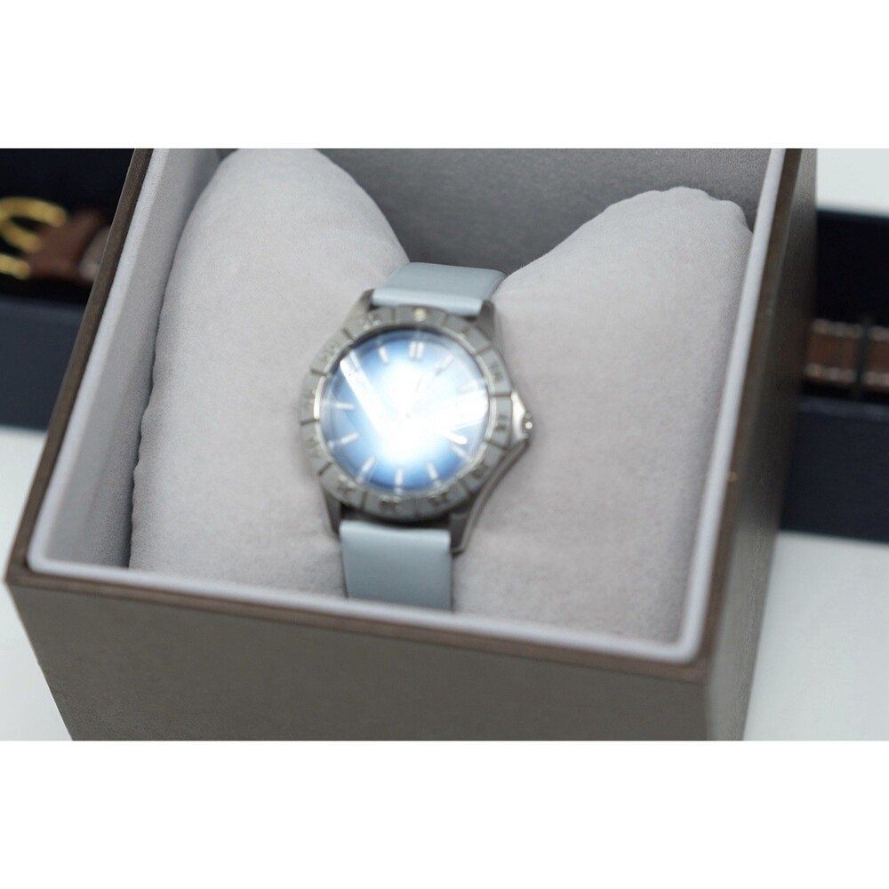 Fossil Blue Dial Diver Style Watch 35mm New Battery & Strap Rotating Bezel